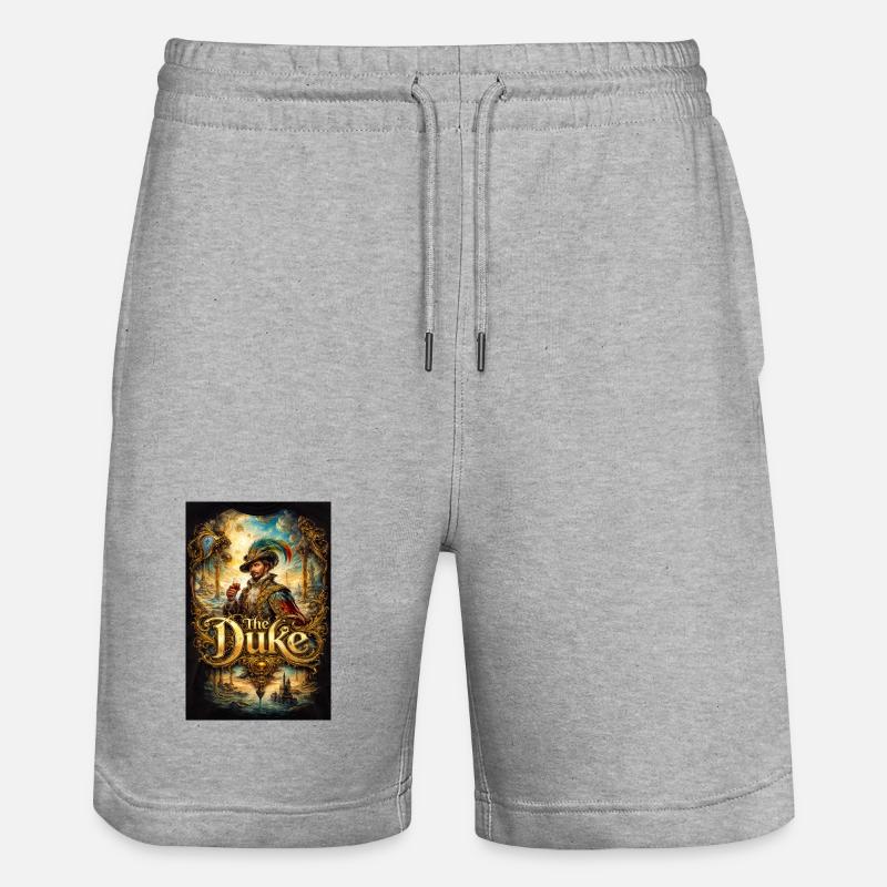Das Herzogsbarockporträt mit Glas - Stanley/Stella Unisex Bio Joggingshorts Trainer  - Grau meliert