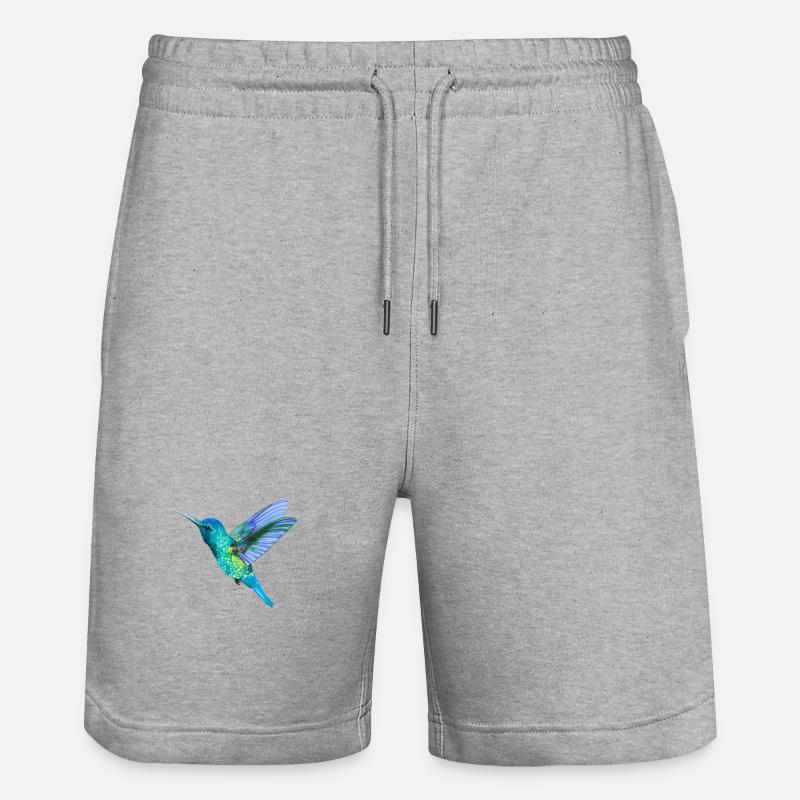 Nordic Print - Kolibri - Bleu - Short de jogging bio TRAINER Stanley/Stella unisexe - gris chiné