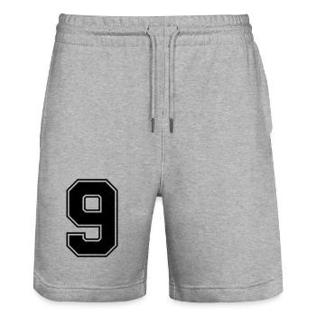 9 - Stanley/Stella Trainer Unisex Organic Jogging Shorts - heather grey - Front - Nik (191cm) & Marisol (170cm)