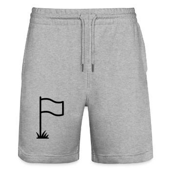 Corner Flag Football Stadium Symbol Vector - Stanley/Stella Trainer Unisex Organic Jogging Shorts - heather grey - Front - Nik (191cm) & Marisol (170cm)