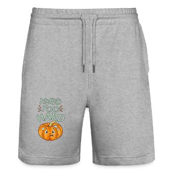 Tried_too_hard - Stanley/Stella Unisex Bio Joggingshorts Trainer  - Grau meliert - Vorne - Nik (191cm) & Marisol (170cm)