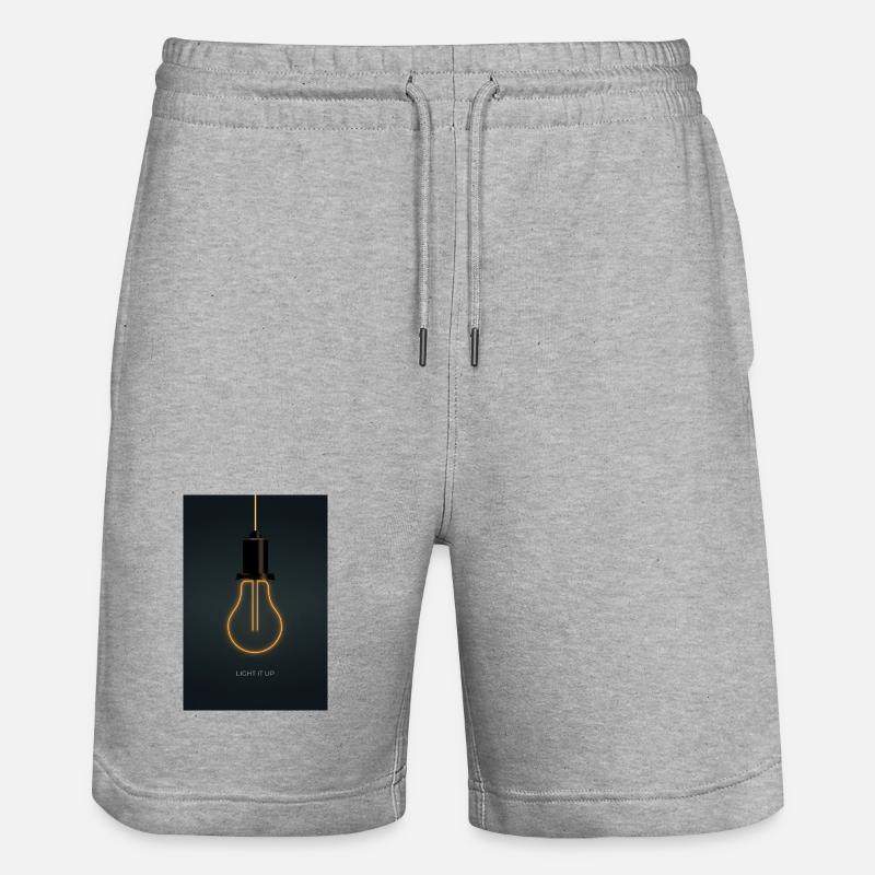 Light It Up – Affiche Ampoule Néon - Short de jogging bio TRAINER Stanley/Stella unisexe - gris chiné