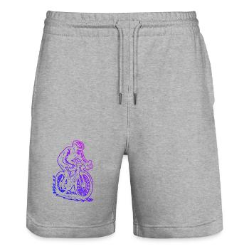 Ich liebe Roadbike cooles Motiv für Rennrad - Stanley/Stella Unisex Bio Joggingshorts Trainer  - Grau meliert - Vorne - Nik (191cm) & Marisol (170cm)