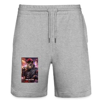 RockyZoo18 - Stanley/Stella Trainer Unisex Organic Jogging Shorts - heather grey - Front - Nik (191cm) & Marisol (170cm)