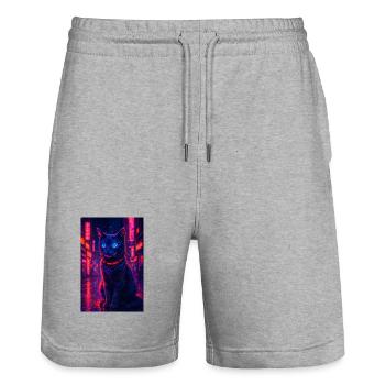 RockyZoo26 - Stanley/Stella Trainer Unisex Organic Jogging Shorts - heather grey - Front - Nik (191cm) & Marisol (170cm)