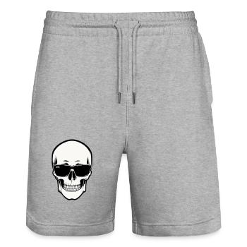 Squelette avec lunettes de soleil en monochrome - Short de jogging bio TRAINER Stanley/Stella unisexe - gris chiné - Devant - Nik (191cm) & Marisol (170cm)