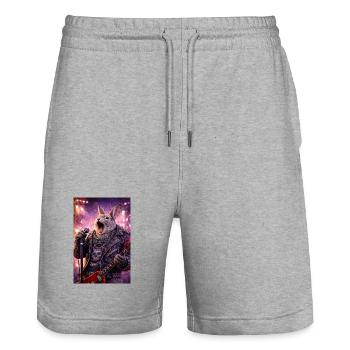 RockyZoo36 - Stanley/Stella Trainer Unisex Organic Jogging Shorts - heather grey - Front - Nik (191cm) & Marisol (170cm)