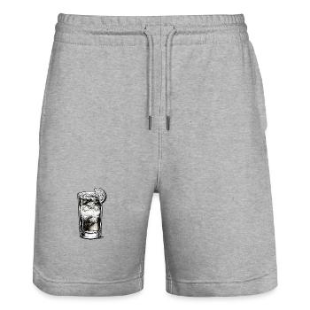 Dark and Stormy - Stanley/Stella Trainer Unisex Organic Jogging Shorts - heather grey - Front - Nik (191cm) & Marisol (170cm)