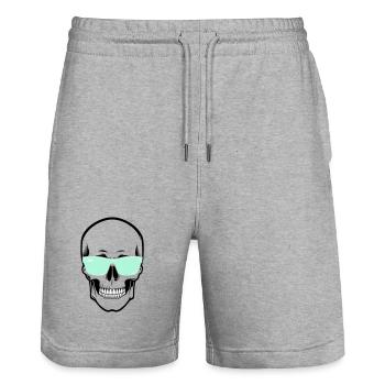 Color-Adjustable Sunglasses Smile Skull - Stanley/Stella Trainer Unisex Organic Jogging Shorts - heather grey - Front - Nik (191cm) & Marisol (170cm)