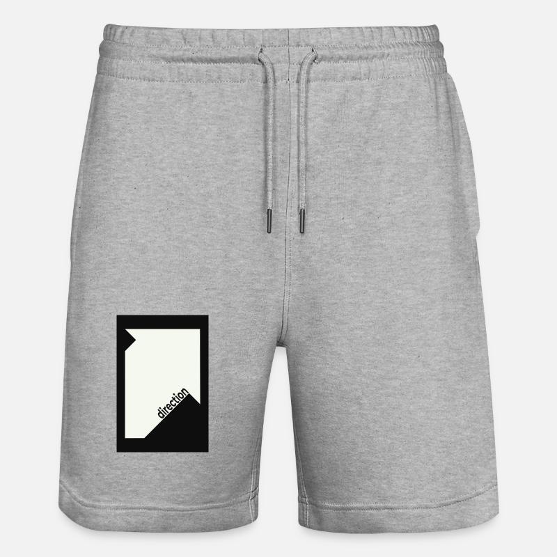 Direction Poster Schwarz – Minimal Statement - Stanley/Stella Unisex Bio Joggingshorts Trainer  - Grau meliert