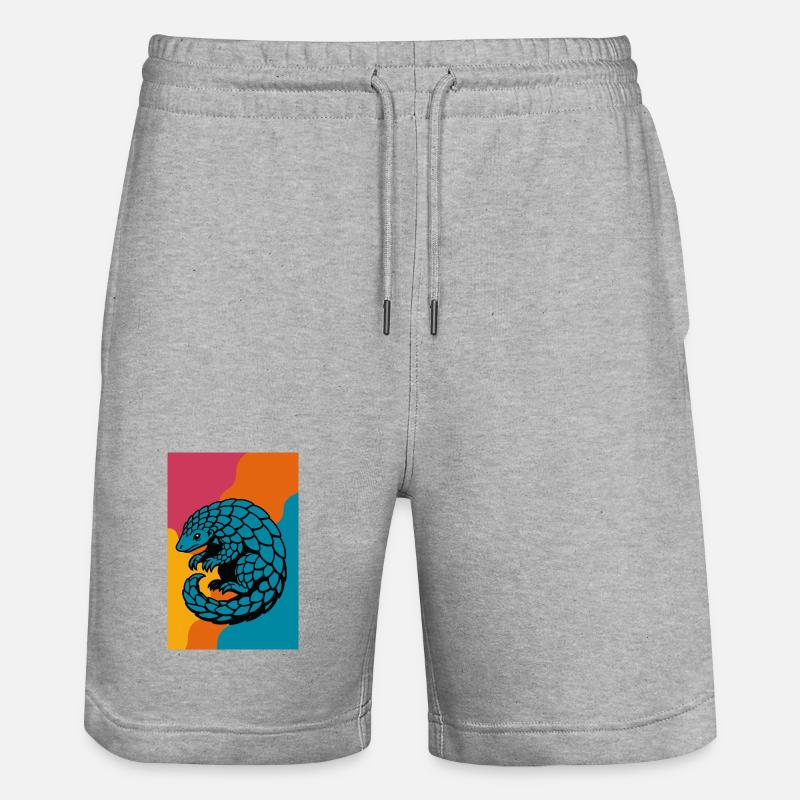 Pangolin Pop Art - Short de jogging bio TRAINER Stanley/Stella unisexe - gris chiné