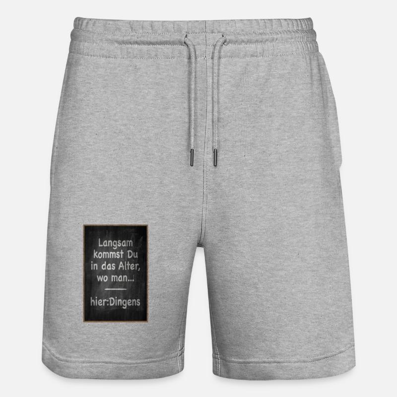 Petit à petit, tu vieillis Dire - Short de jogging bio TRAINER Stanley/Stella unisexe - gris chiné