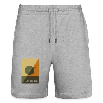 Spin The Silence – Affiche Minimal Record - Short de jogging bio TRAINER Stanley/Stella unisexe - gris chiné - Devant - Nik (191cm) & Marisol (170cm)