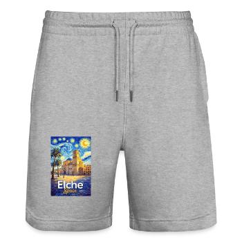 Elche Spain - Stanley/Stella Unisex Bio Joggingshorts Trainer  - Grau meliert - Vorne - Nik (191cm) & Marisol (170cm)