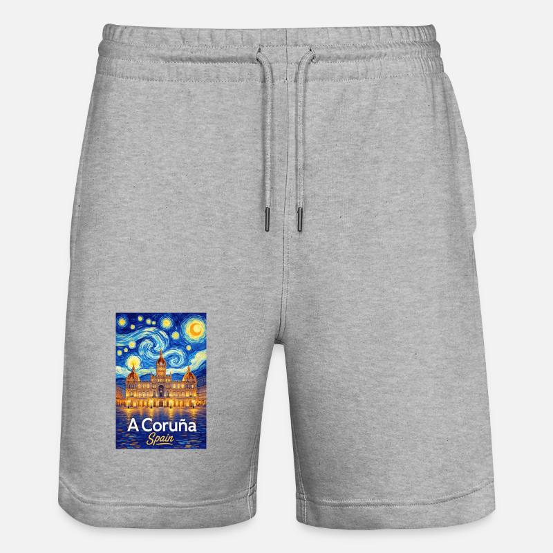 A Coruna Spain - Stanley/Stella Unisex Bio Joggingshorts Trainer  - Grau meliert