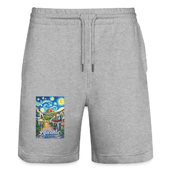 Alicante Spain - Stanley/Stella Unisex Bio Joggingshorts Trainer  - Grau meliert - Vorne - Nik (191cm) & Marisol (170cm)