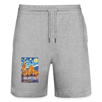 Murcia Spain - Stanley/Stella Unisex Bio Joggingshorts Trainer  - Grau meliert - Vorne - Nik (191cm) & Marisol (170cm)