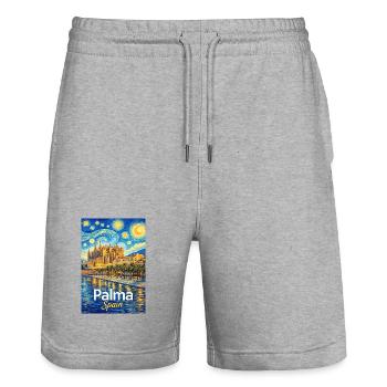 Palma Spain - Stanley/Stella Unisex Bio Joggingshorts Trainer  - Grau meliert - Vorne - Nik (191cm) & Marisol (170cm)