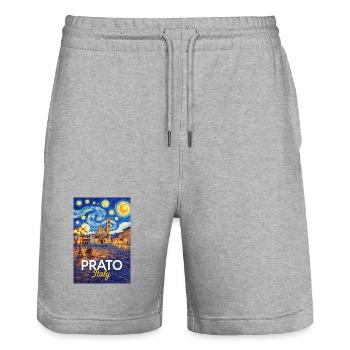 Prato, Italien. - Stanley/Stella Unisex Bio Joggingshorts Trainer  - Grau meliert - Vorne - Nik (191cm) & Marisol (170cm)