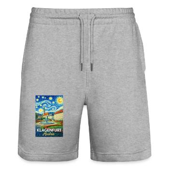 Klagenfurt, Austria - Stanley/Stella Trainer Unisex Organic Jogging Shorts - heather grey - Front - Nik (191cm) & Marisol (170cm)