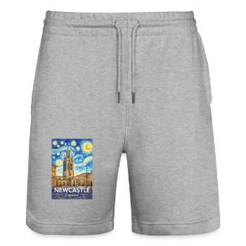 Newcastle, England - Stanley/Stella Unisex Bio Joggingshorts Trainer  - Grau meliert - Vorne - Nik (191cm) & Marisol (170cm)