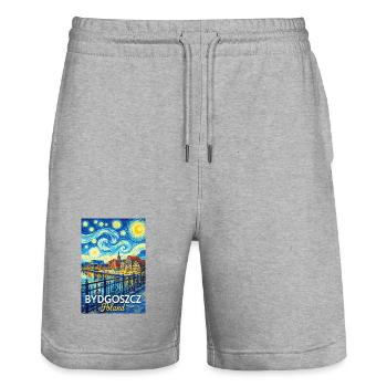 Bydgoszcz, Polen - Stanley/Stella Unisex Bio Joggingshorts Trainer  - Grau meliert - Vorne - Nik (191cm) & Marisol (170cm)