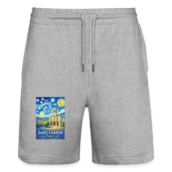 Saint-Étienne, Frankreich - Stanley/Stella Unisex Bio Joggingshorts Trainer  - Grau meliert - Vorne - Nik (191cm) & Marisol (170cm)