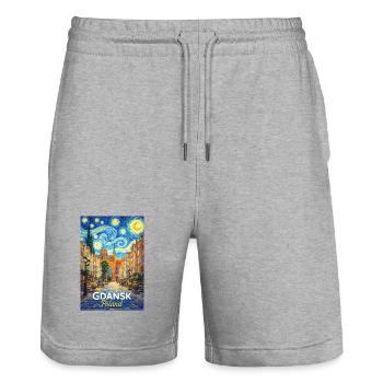 Gdańsk, Polen - Stanley/Stella Unisex Bio Joggingshorts Trainer  - Grau meliert - Vorne - Nik (191cm) & Marisol (170cm)
