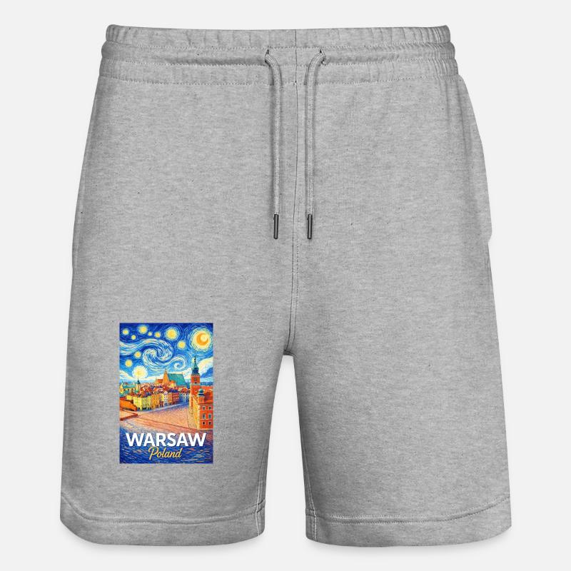 Varsovie, Pologne - Short de jogging bio TRAINER Stanley/Stella unisexe - gris chiné
