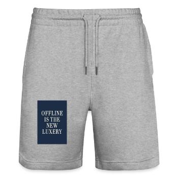 Offline is the New Luxury – Old Money Style - Stanley/Stella Unisex Bio Joggingshorts Trainer  - Grau meliert - Vorne - Nik (191cm) & Marisol (170cm)