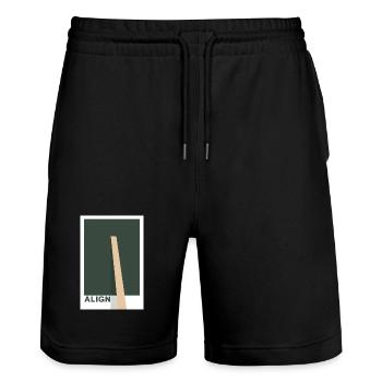 Align –  Design Statement - Stanley/Stella Unisex Bio Joggingshorts Trainer  - Schwarz - Vorne - Nik (191cm) & Marisol (170cm)
