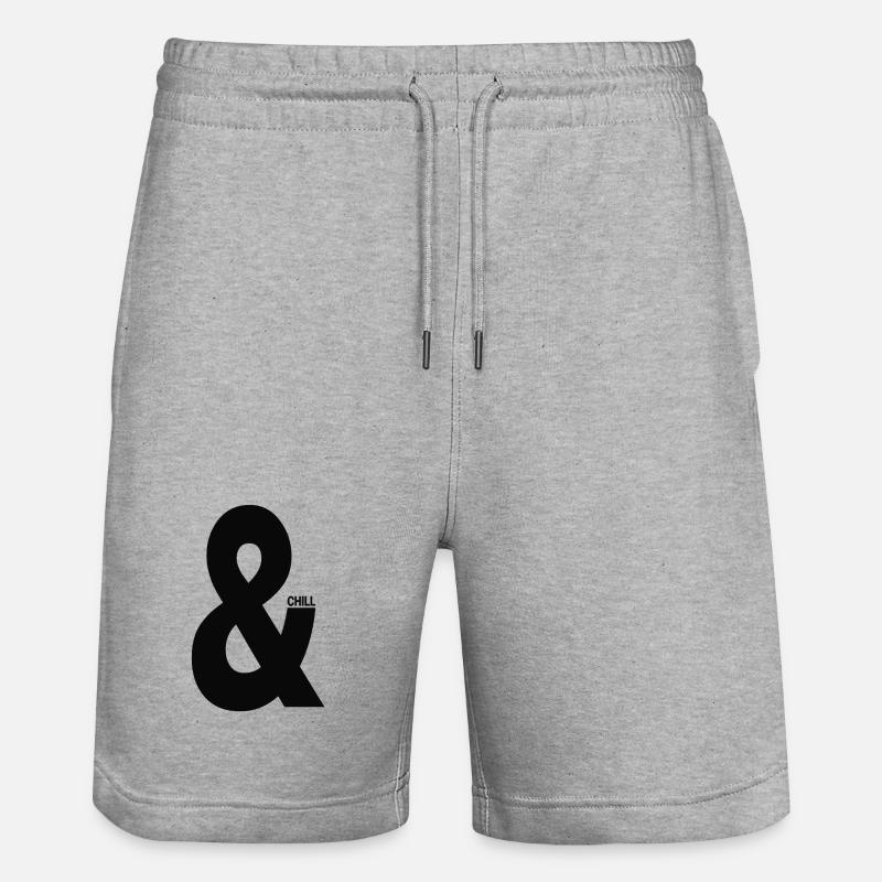 Et & Chill Typographie Minimale - Short de jogging bio TRAINER Stanley/Stella unisexe - gris chiné