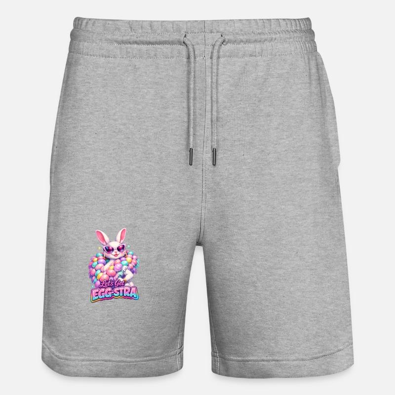 Easter Lets Get Egg-stra - Stanley/Stella Trainer Unisex Organic Jogging Shorts - heather grey