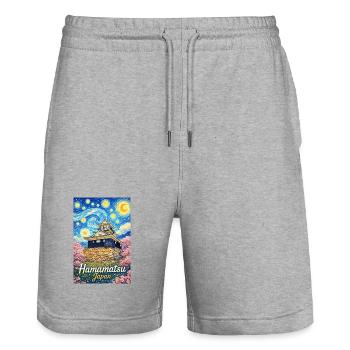 Hamamatsu Japan  - Stanley/Stella Unisex Bio Joggingshorts Trainer  - Grau meliert - Vorne - Nik (191cm) & Marisol (170cm)