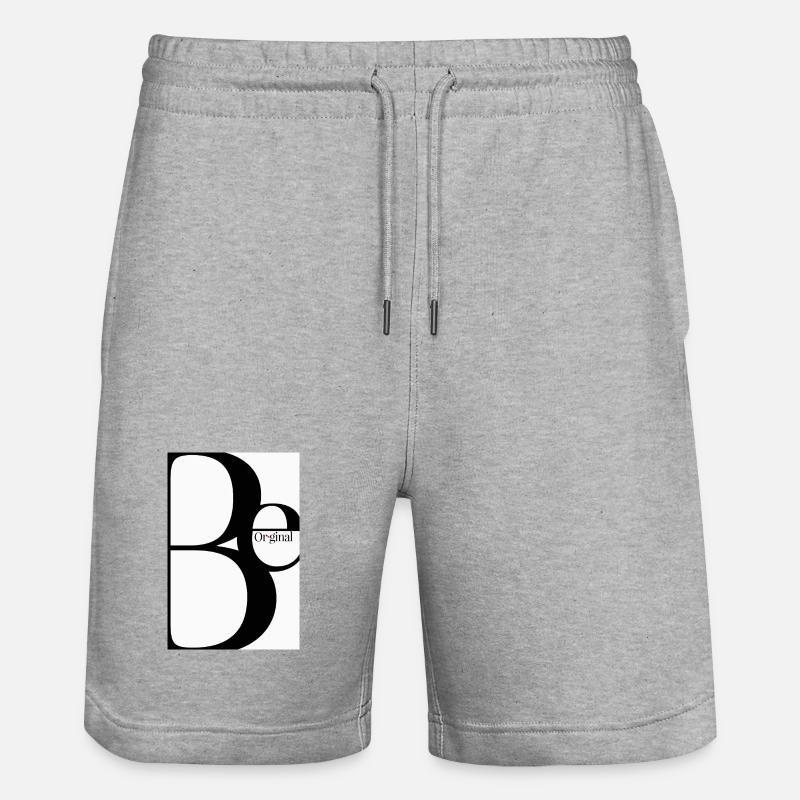Vær original – minimalistisk typografisk design - Stanley/Stella Trainer økologisk unisex-løpeshorts - gråmelert