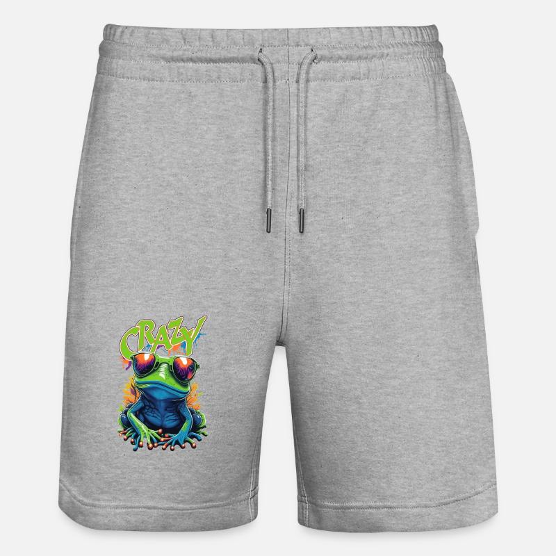 Pop Art de la Grenouille Folle - Short de jogging bio TRAINER Stanley/Stella unisexe - gris chiné