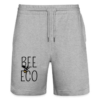 Bee Committed to Organic Transition - Stanley/Stella Trainer Unisex Organic Jogging Shorts - heather grey - Front - Nik (191cm) & Marisol (170cm)