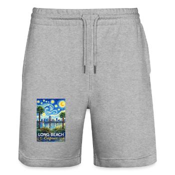 Long Beach California - Stanley/Stella Unisex Bio Joggingshorts Trainer  - Grau meliert - Vorne - Nik (191cm) & Marisol (170cm)