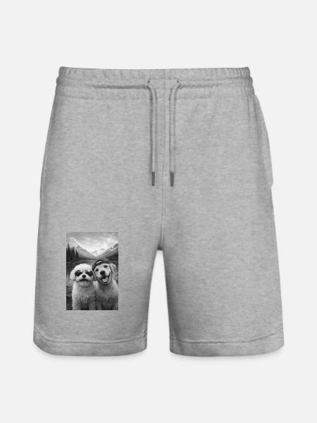 Bergsee Pfotenfreundschaft - Stanley/Stella Unisex Bio Joggingshorts Trainer - Grau meliert