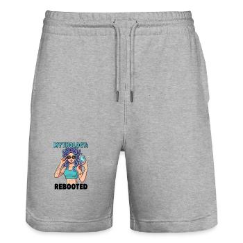Mythologie moderne de Méduse relancée - Short de jogging bio TRAINER Stanley/Stella unisexe - gris chiné - Devant - Nik (191cm) & Marisol (170cm)