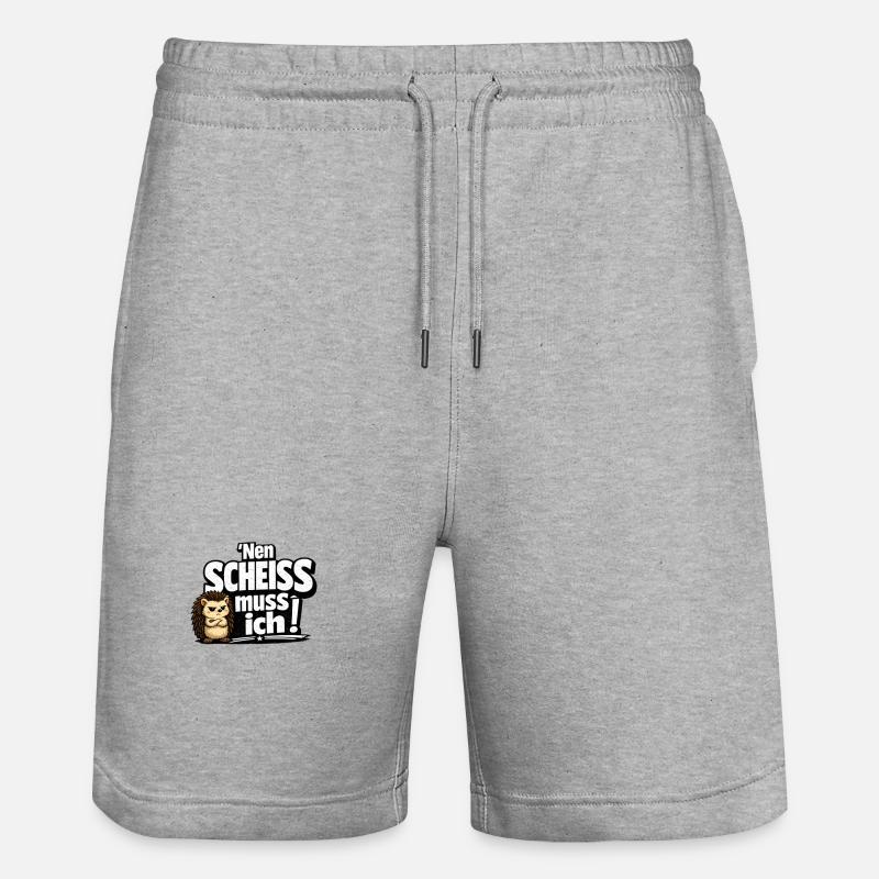 Nen Scheiss Muss Ich Igel - Stanley/Stella Unisex Bio Joggingshorts Trainer  - Grau meliert