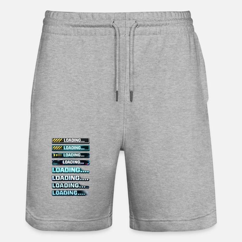 Graphiques de notification de téléchargement néon - Short de jogging bio TRAINER Stanley/Stella unisexe - gris chiné