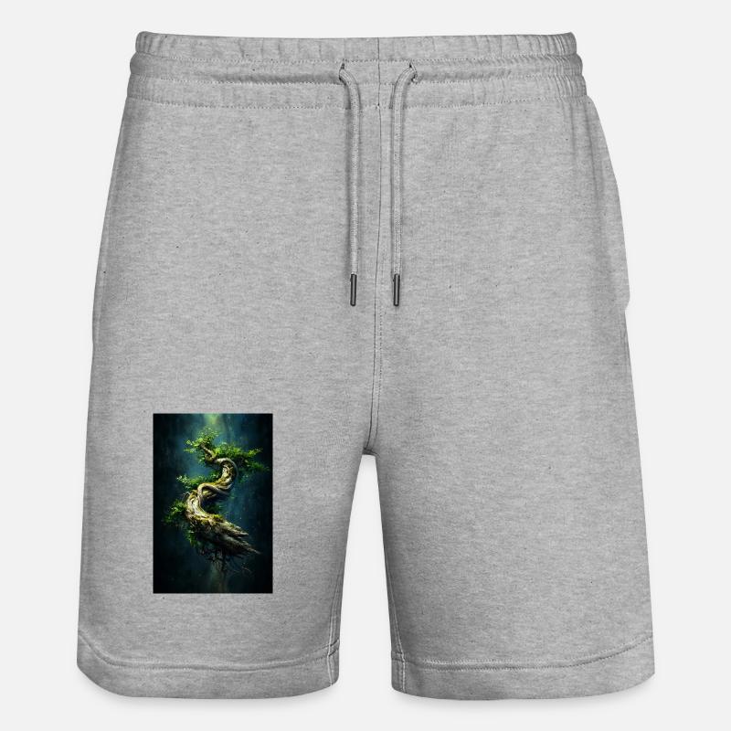 Arbre Spiral Verdant dans l’Abîme Sombre - Short de jogging bio TRAINER Stanley/Stella unisexe - gris chiné