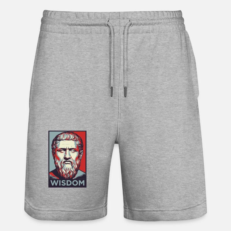 Portrait de Sagesse Pop Art - Short de jogging bio TRAINER Stanley/Stella unisexe - gris chiné