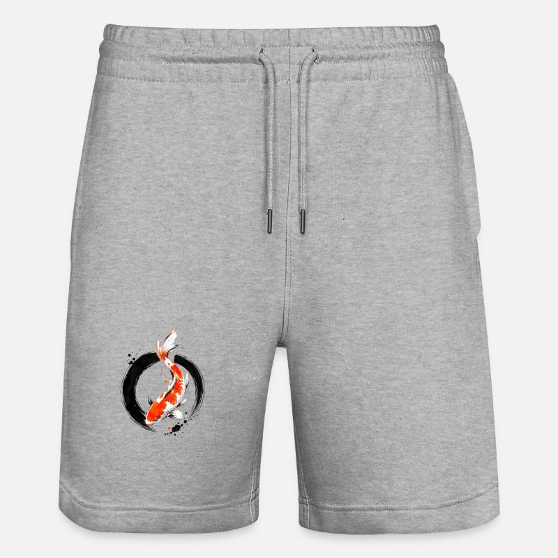 Cercle d’encre Zen Koi - Short de jogging bio TRAINER Stanley/Stella unisexe - gris chiné