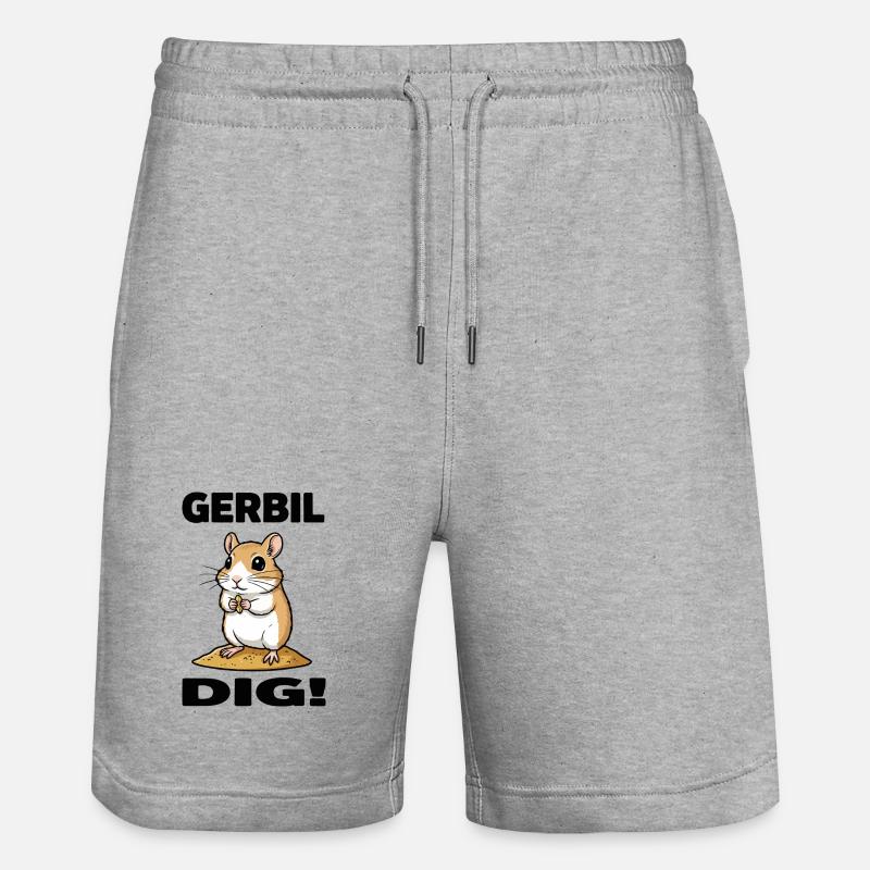 Gerbille Dig Gerbil Rongeur Grain Sable - Short de jogging bio TRAINER Stanley/Stella unisexe - gris chiné