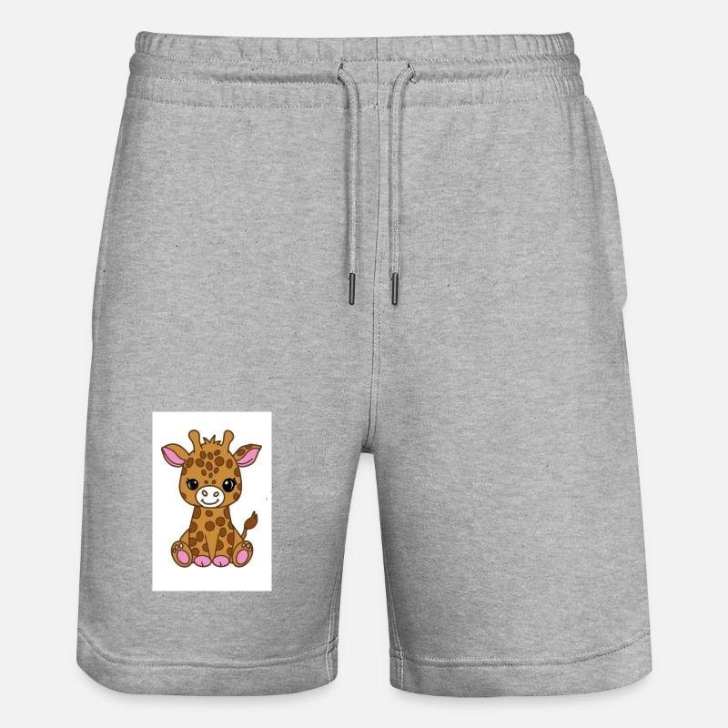 Girafon kawaï - Short de jogging bio TRAINER Stanley/Stella unisexe - gris chiné