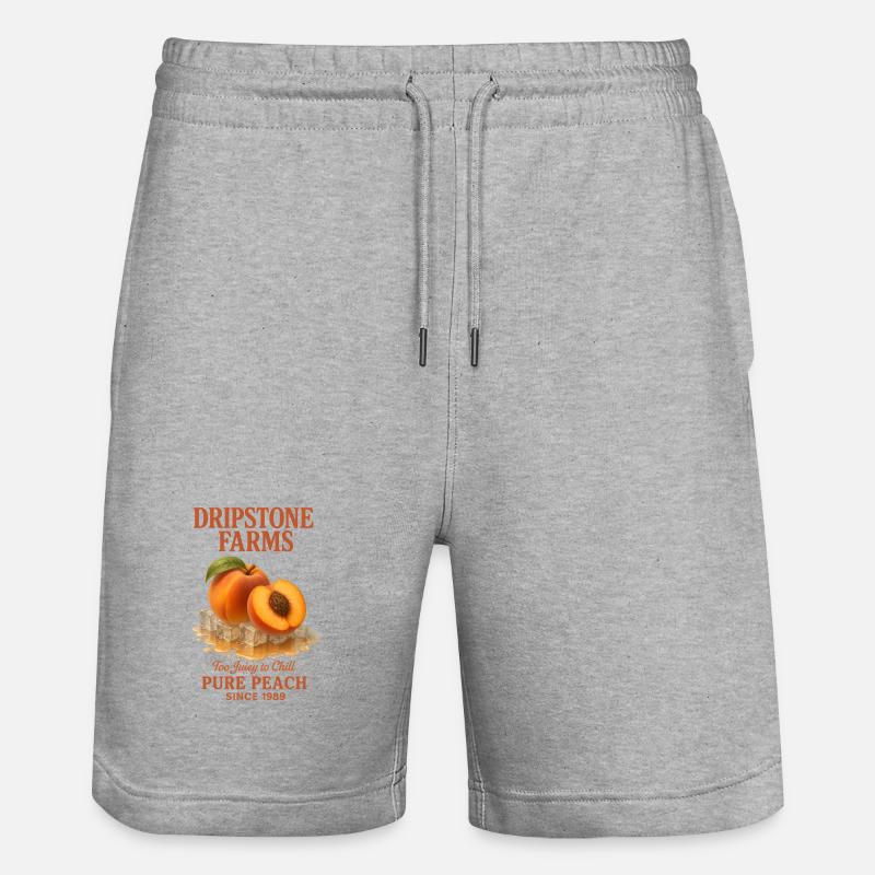 Pfirsich Obst Sommer Retro - Stanley/Stella Unisex Bio Joggingshorts Trainer - Grau meliert