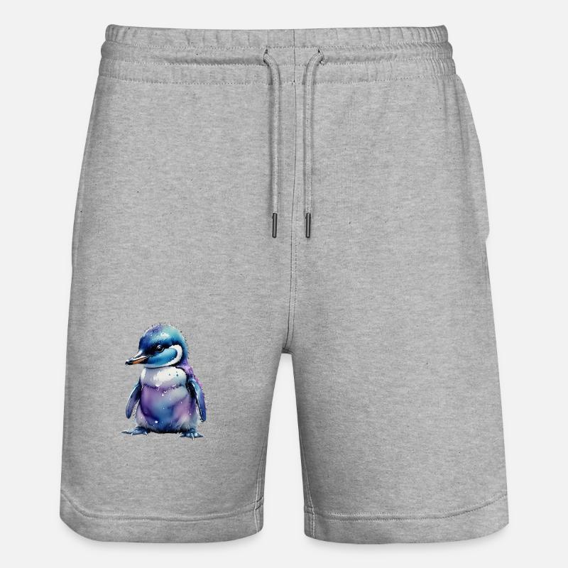 Pinguin Pinguinkücken - Stanley/Stella Unisex Bio Joggingshorts Trainer - Grau meliert