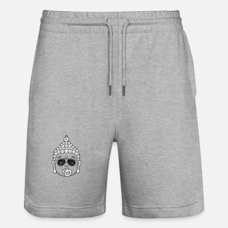 Buddha noir blanc lunettes - Short de jogging bio TRAINER Stanley/Stella unisexe - gris chiné